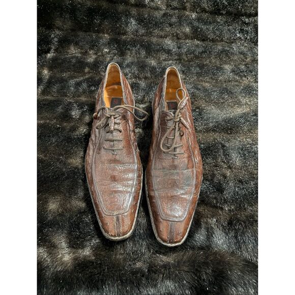 Mezlan derby ostrich leather size 9 professional dress shoes business main image 7